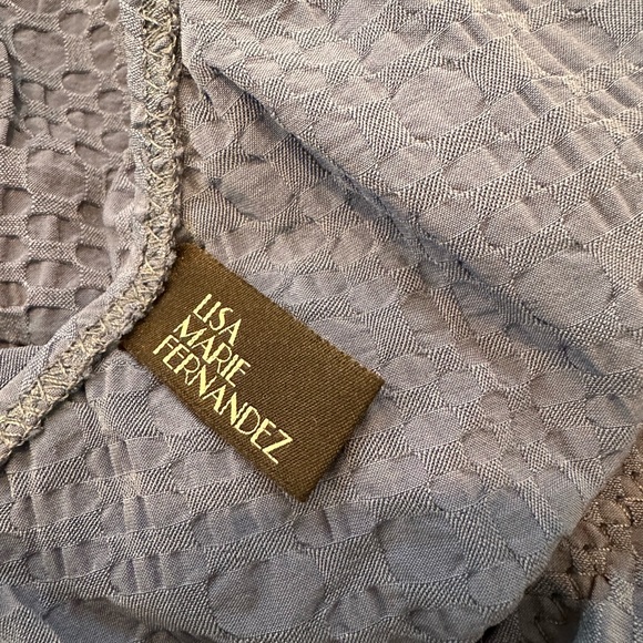 Lisa Marie Fernandez Swim Navy Yasmin Rope Belted Seersucker 4 fits sizes 8-12 - Picture 6 of 16